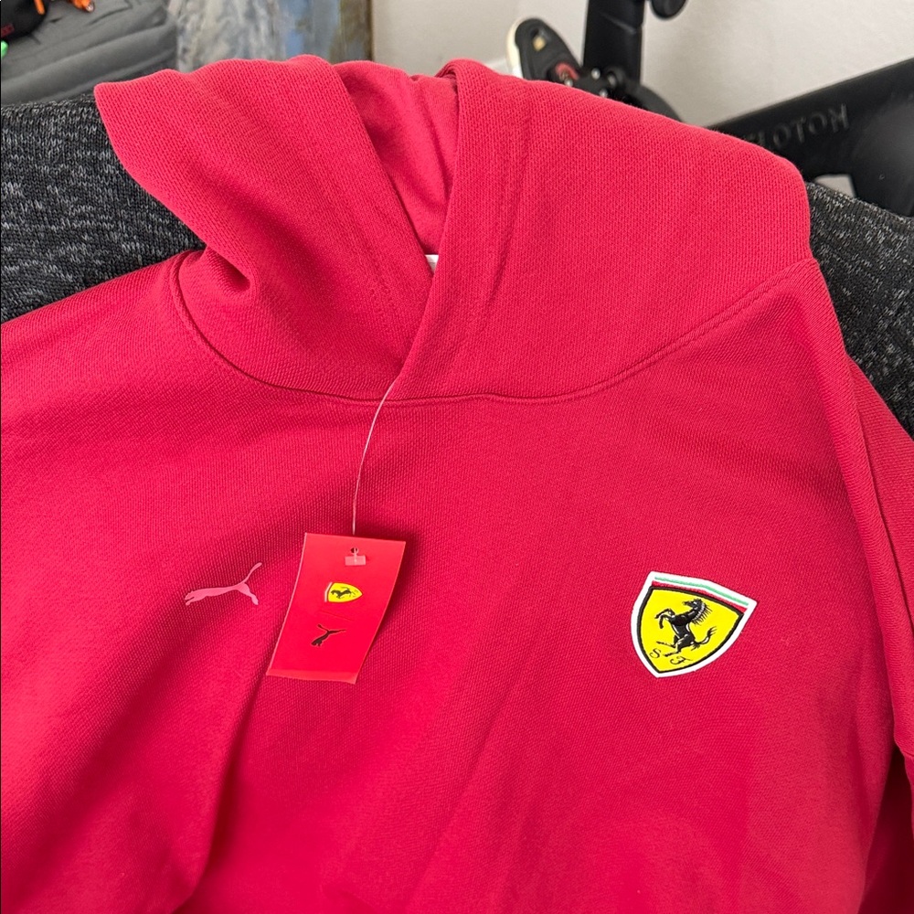 Puma Red Jacket with Logo Ferrari